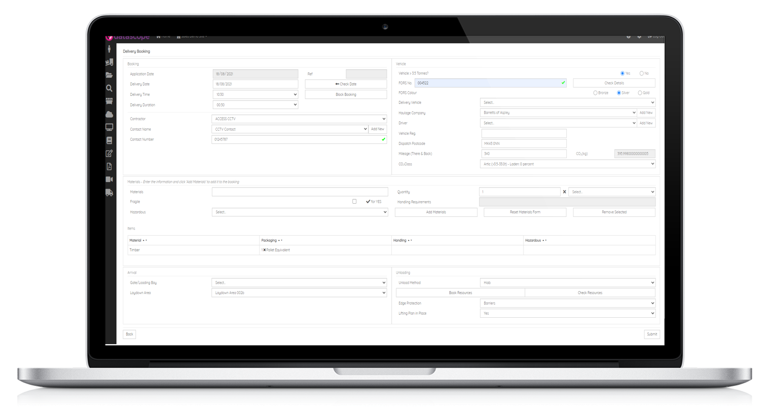 Delivery Booking Form