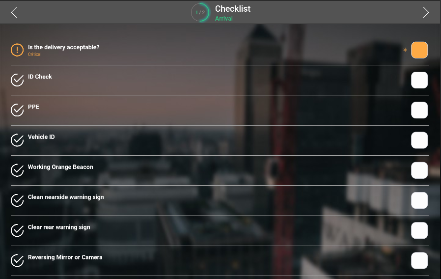 Checklist screenshot