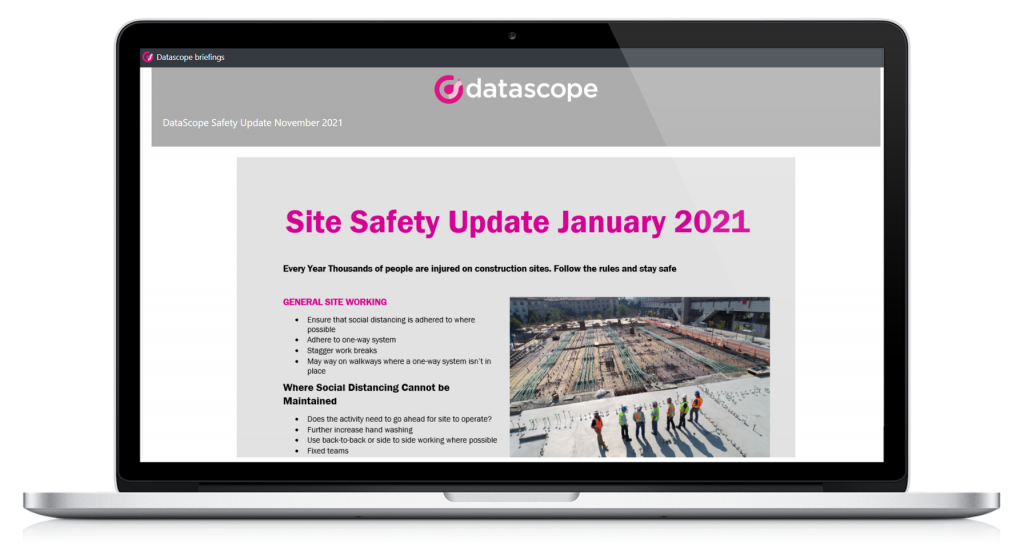 Screenshot of site safety update