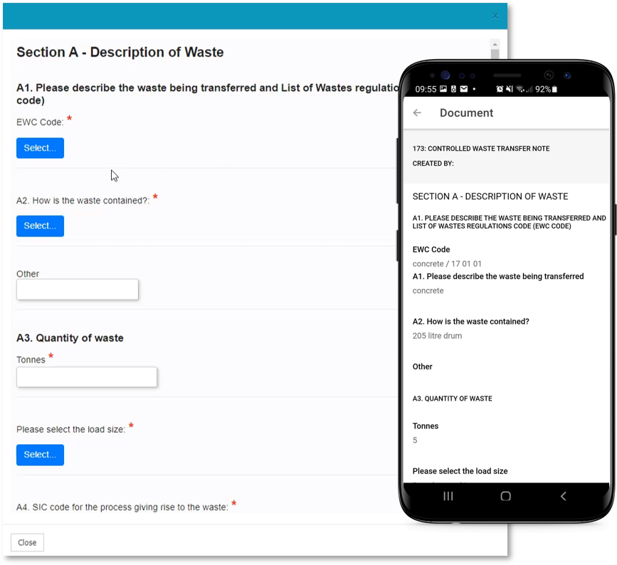 Digital Waste Transfer Notes