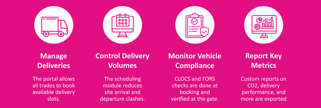 construction site delivery management and logistics at Oval Village